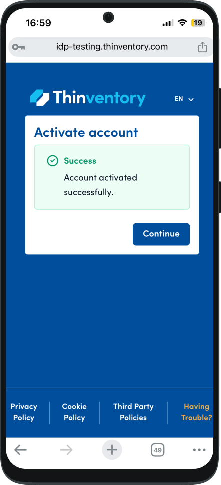 Activate your account