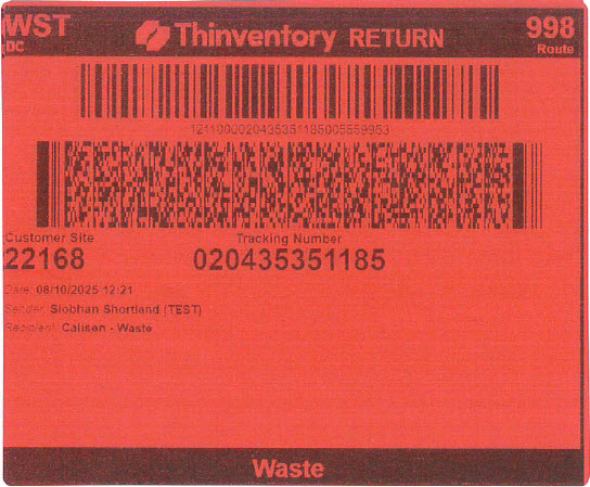 Calisen return labels