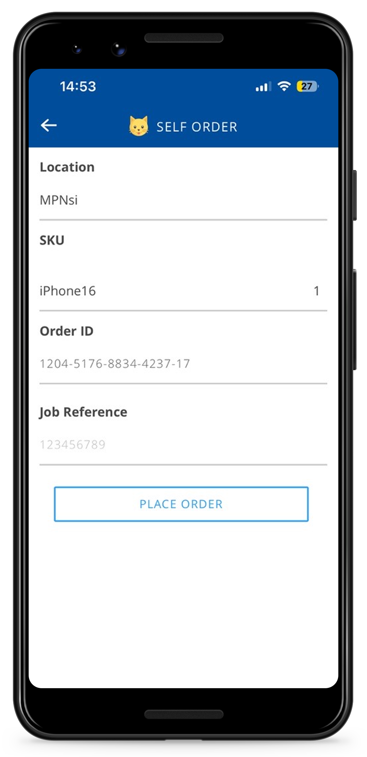Self Order Reference Configuration